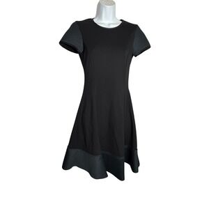 Pink Tartan Dress Size‎ 2 Black Fit & Flare Sleeveless Textured Mesh Hem Career